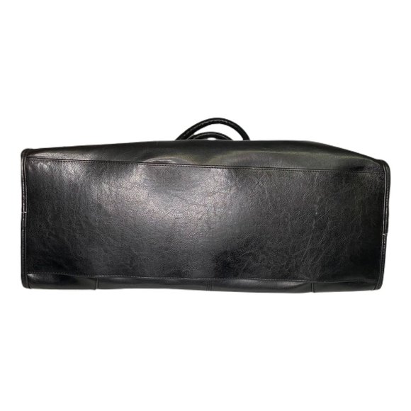 Victoria's Secret Black Faux Leather Carry On Over Night Weekender Travel Bag - Picture 6 of 12